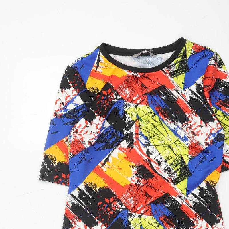 Marks and Spencer Women Multicoloured UK 10 Bodycon Geometric Dress