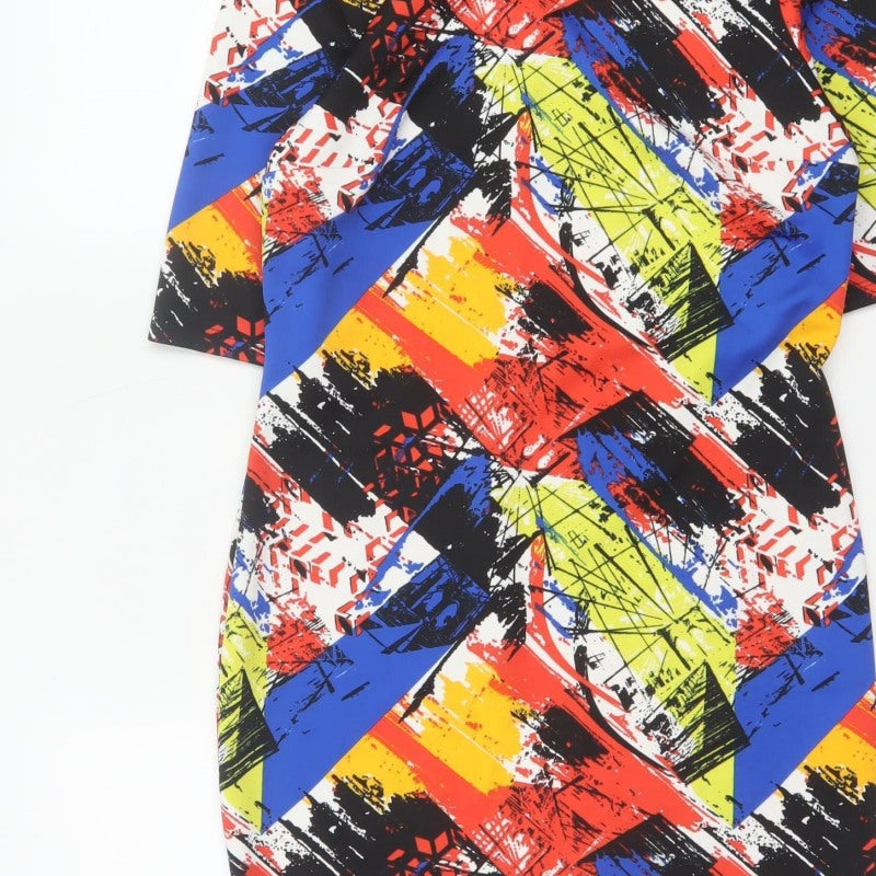 Marks and Spencer Women Multicoloured UK 10 Bodycon Geometric Dress