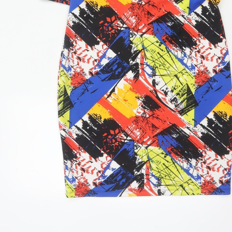 Marks and Spencer Women Multicoloured UK 10 Bodycon Geometric Dress