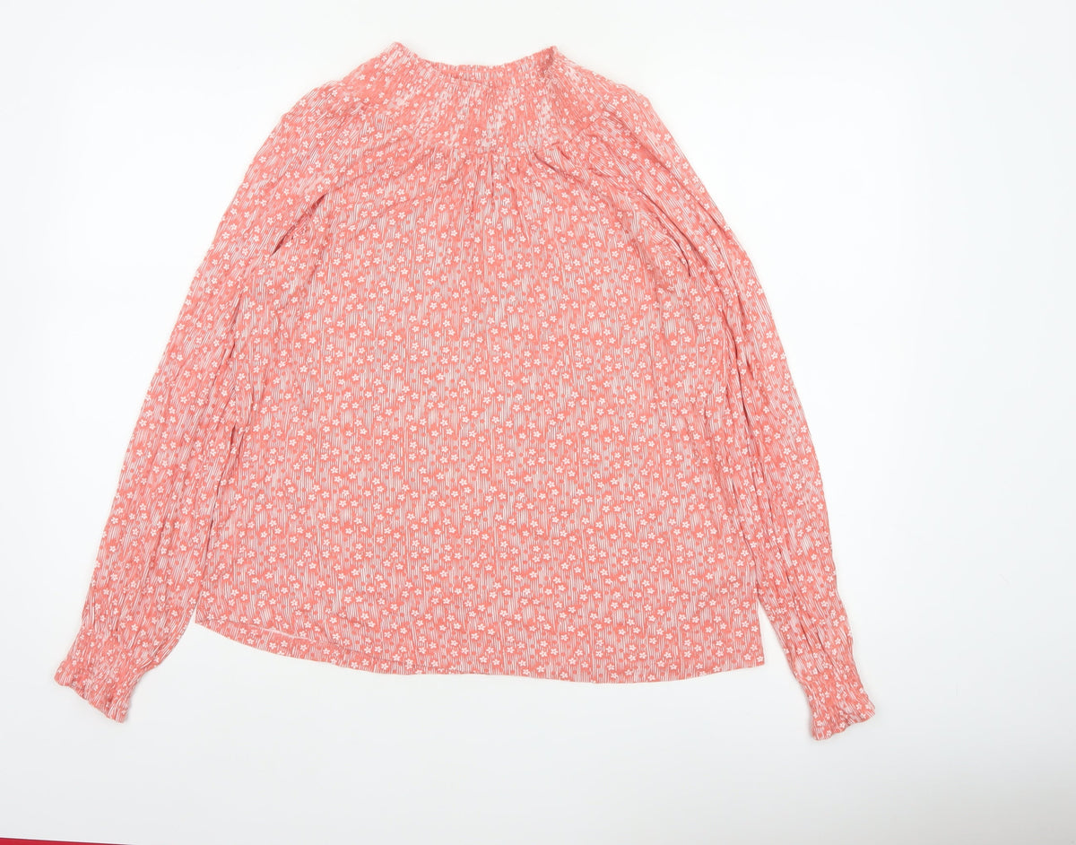 Next Women Pink Floral Long Sleeve Round Neck Blouse UK 8