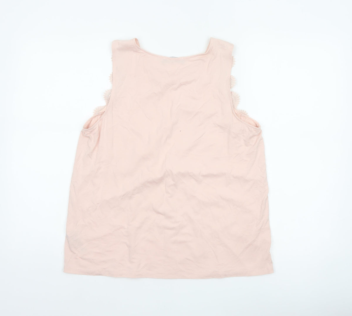 Marks and Spencer Women Pink UK 14 Lace Trim Viscose Camisole Top