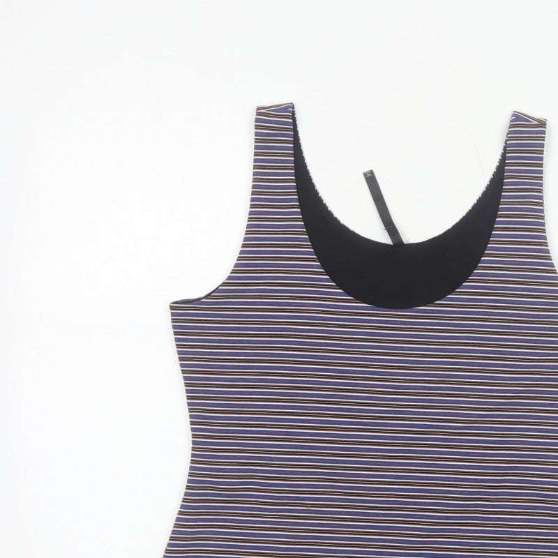 Karen Millen Women Multicoloured UK 14 Striped Stretch Camisole Top