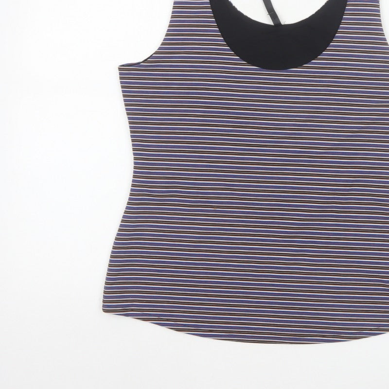Karen Millen Women Multicoloured UK 14 Striped Stretch Camisole Top