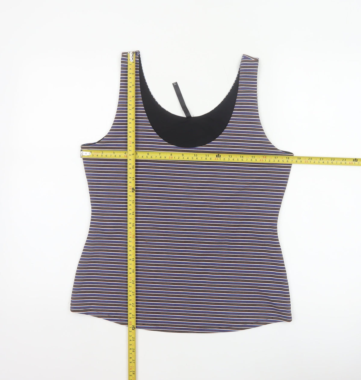 Karen Millen Women Multicoloured UK 14 Striped Stretch Camisole Top
