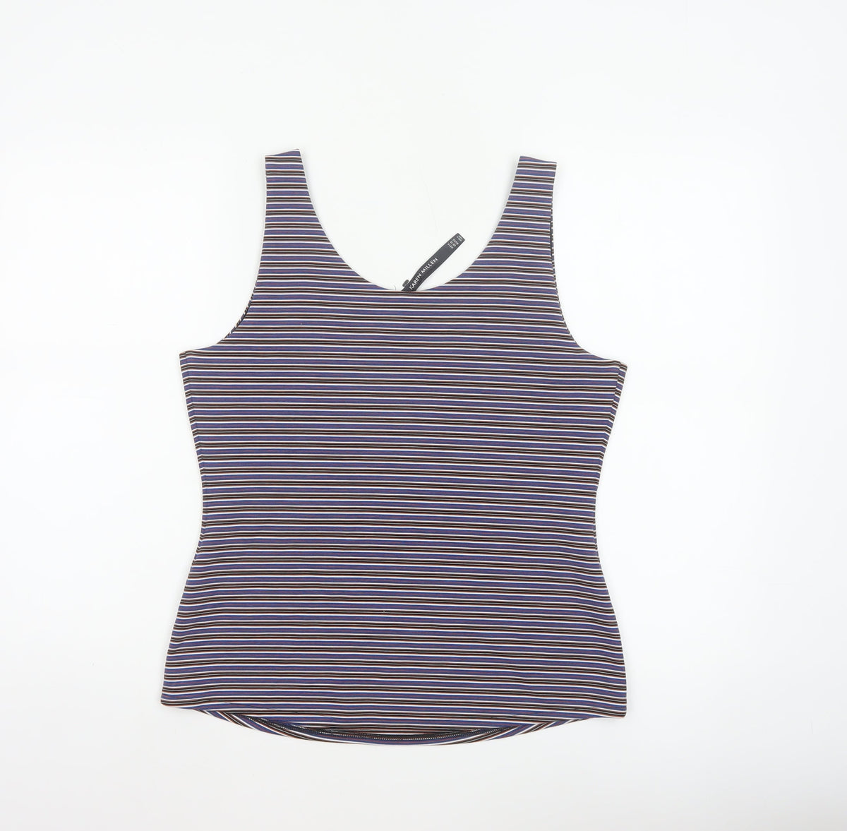 Karen Millen Women Multicoloured UK 14 Striped Stretch Camisole Top