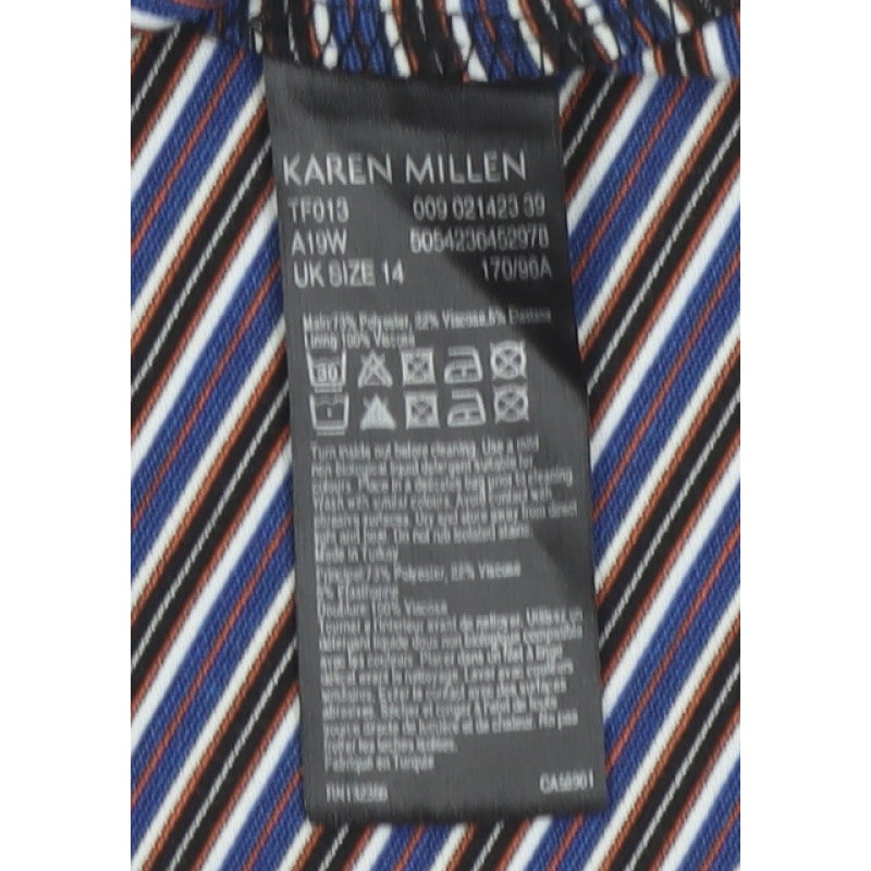 Karen Millen Women Multicoloured UK 14 Striped Stretch Camisole Top