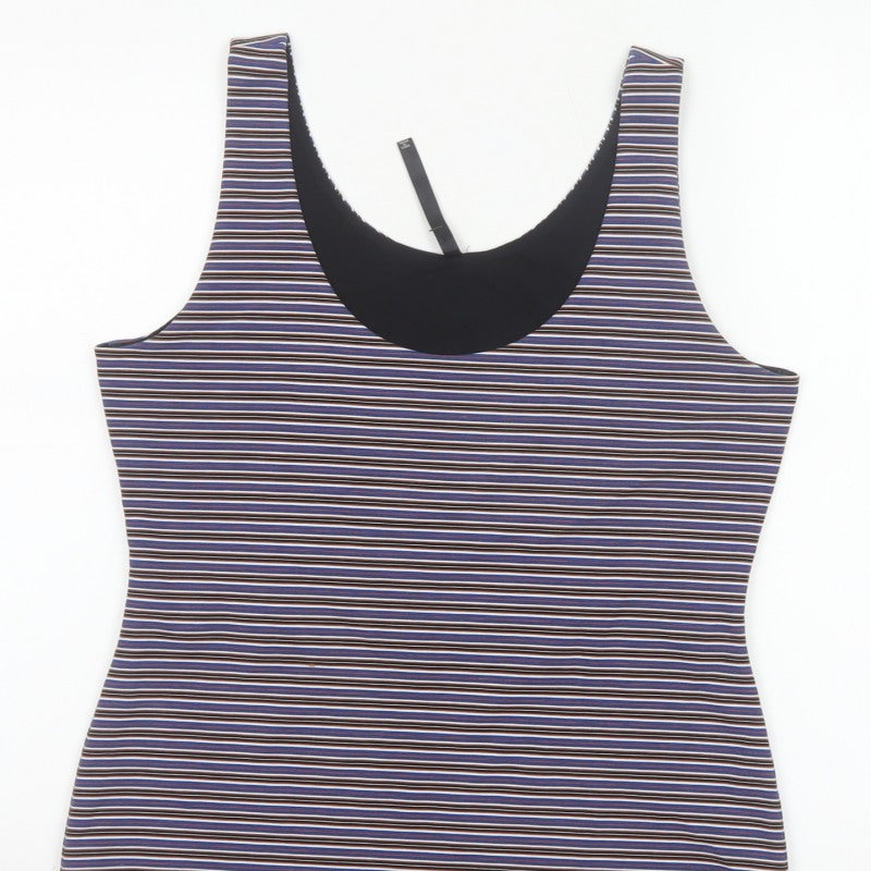 Karen Millen Women Multicoloured UK 14 Striped Stretch Camisole Top