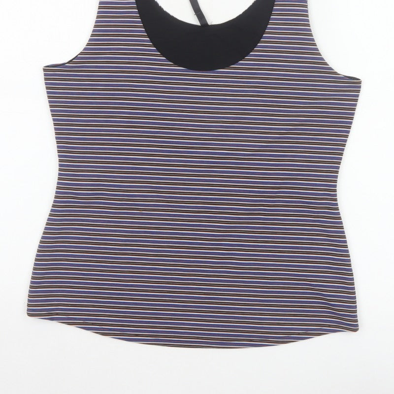 Karen Millen Women Multicoloured UK 14 Striped Stretch Camisole Top