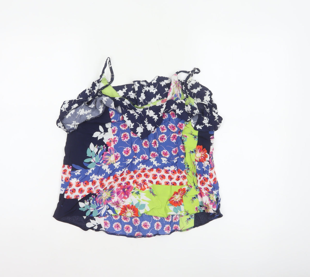 Next Women Multicoloured Size 10 Floral Off Shoulder Ruffle Camisole Blouse