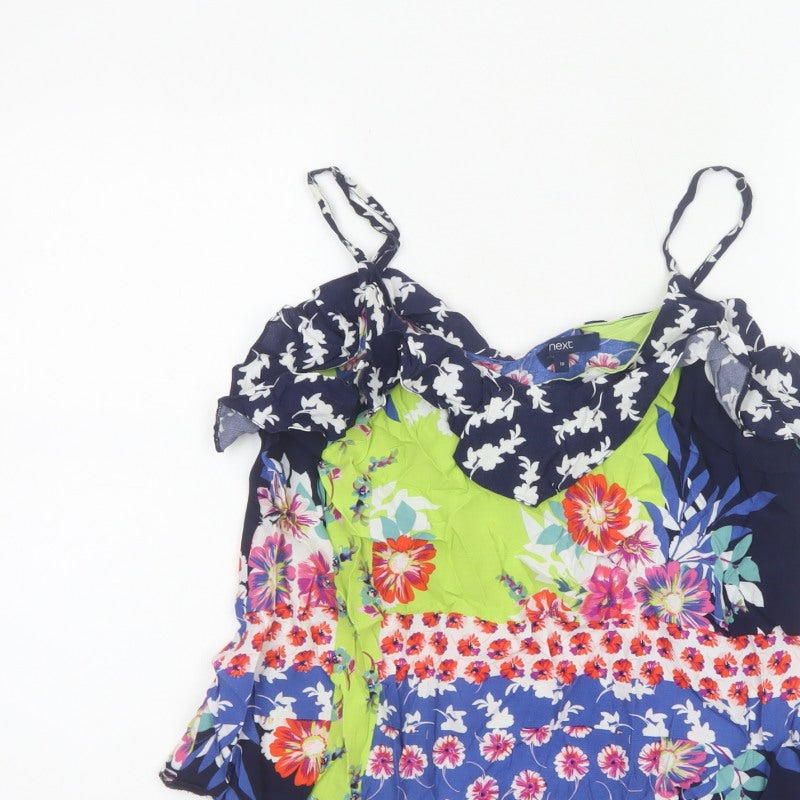 Next Women Multicoloured Size 10 Floral Off Shoulder Ruffle Camisole Blouse