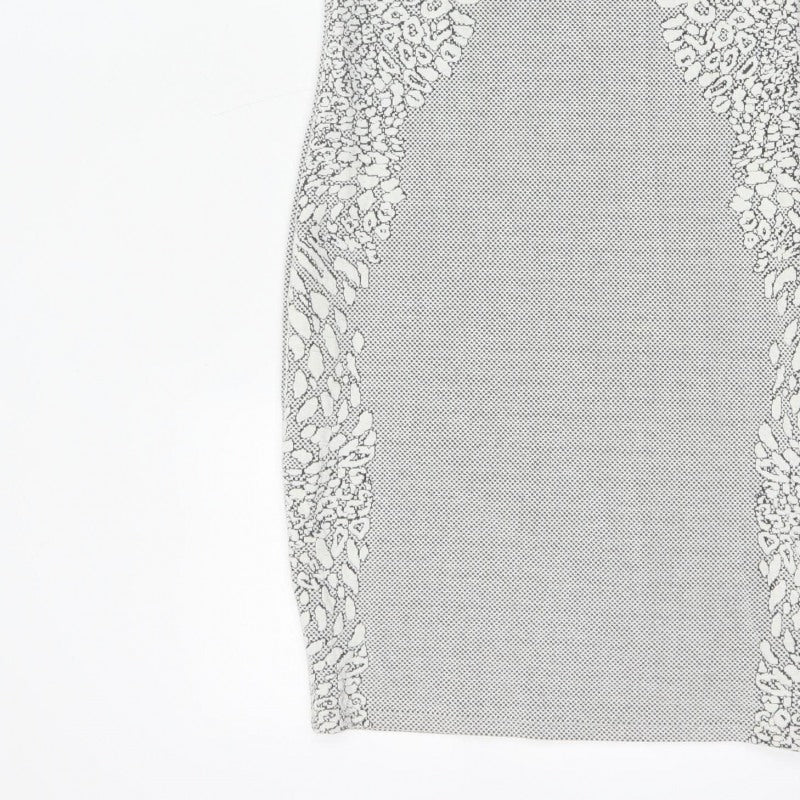 River Island Women’s Black White Size 10 Floral Pencil Dress