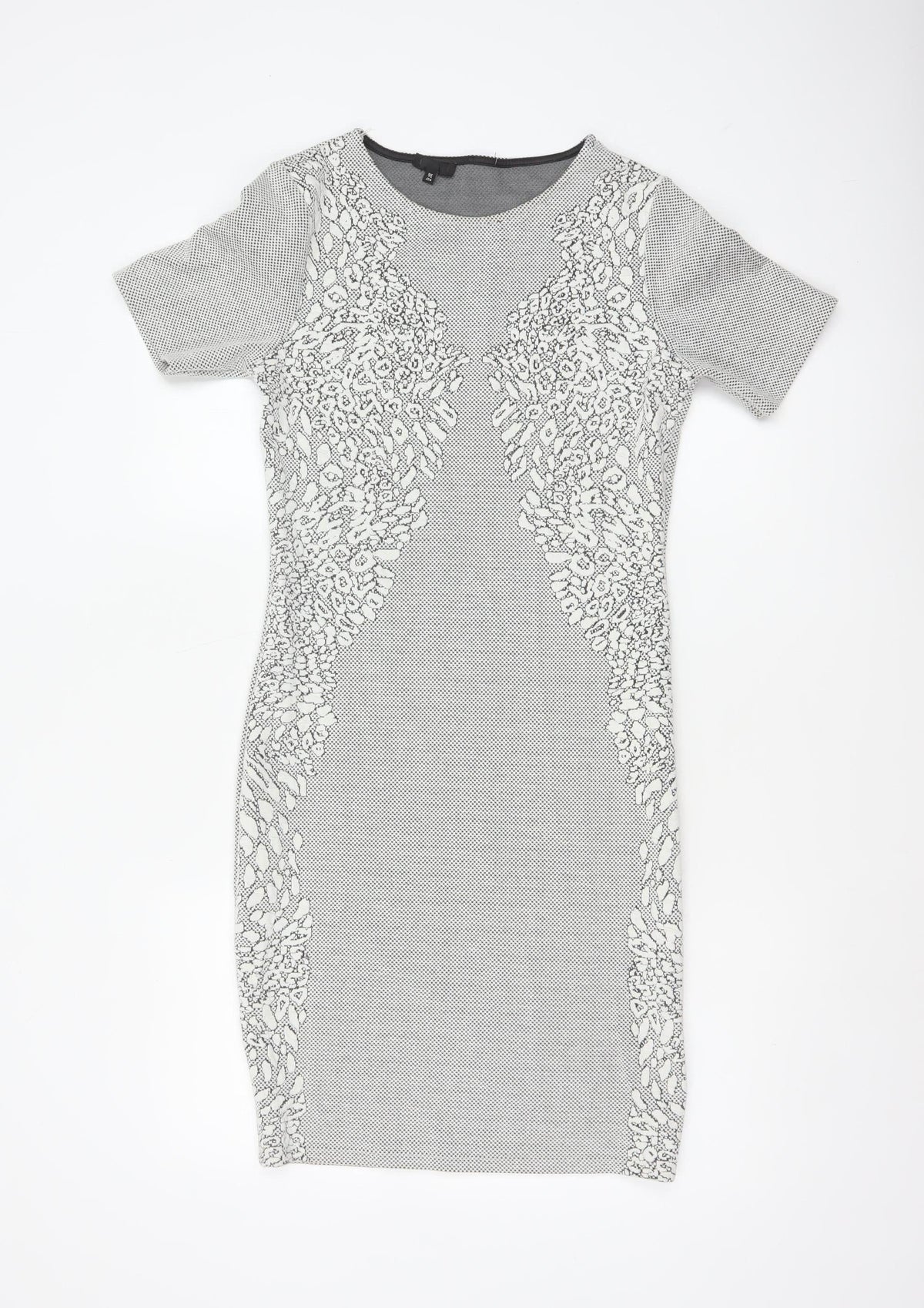 River Island Women’s Black White Size 10 Floral Pencil Dress