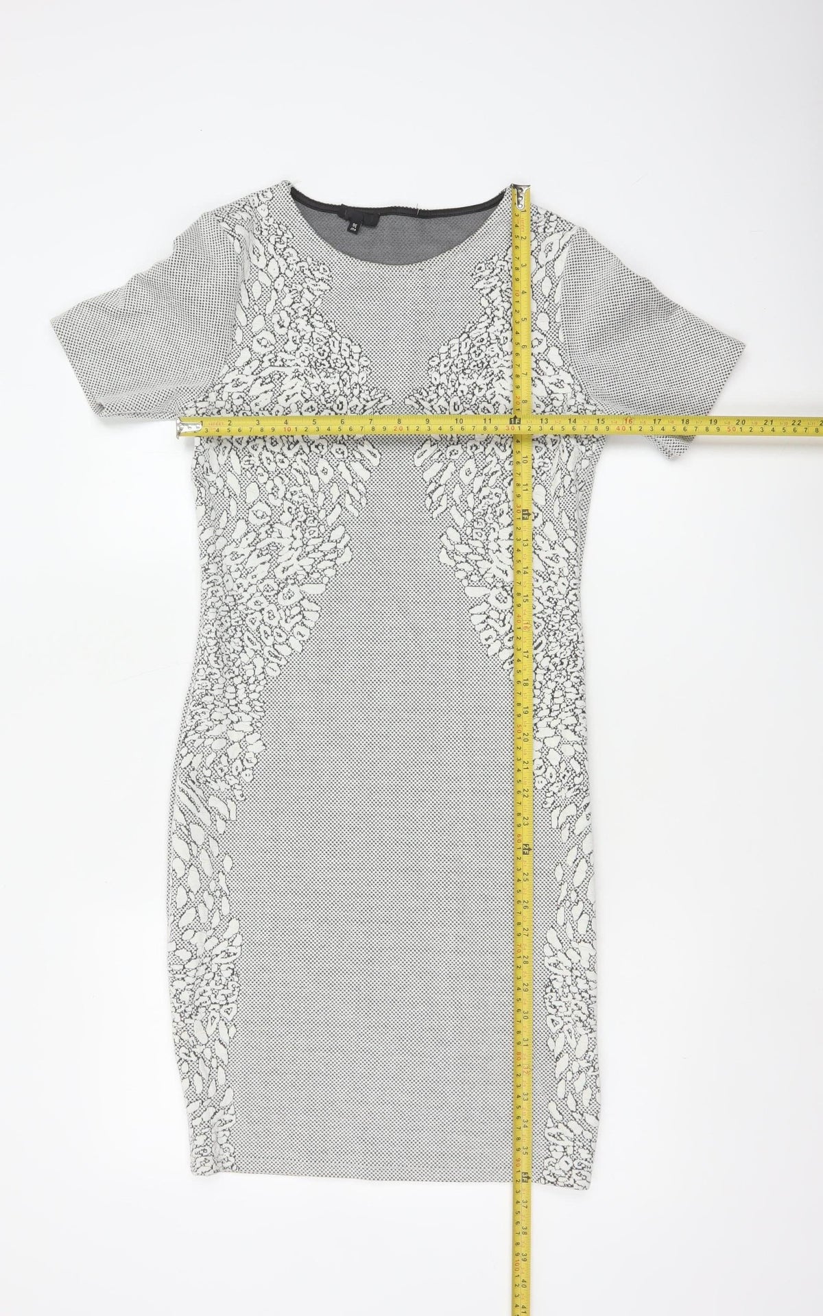 River Island Women’s Black White Size 10 Floral Pencil Dress