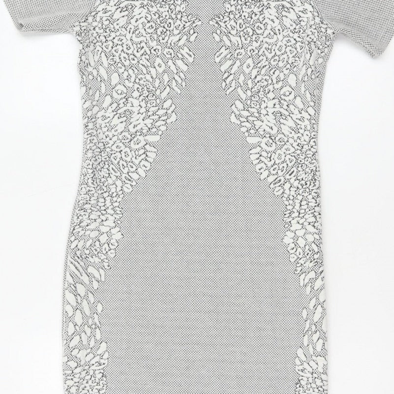 River Island Women’s Black White Size 10 Floral Pencil Dress