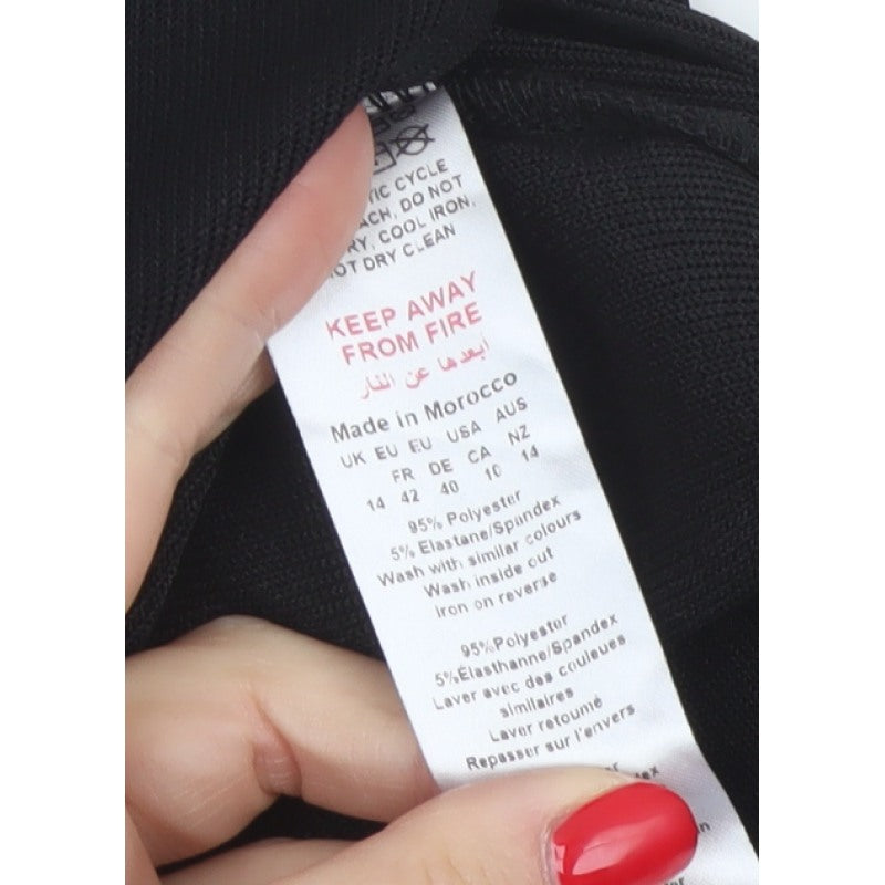 PrettyLittleThing Women Black UK 14 Long Stretch Pencil Skirt