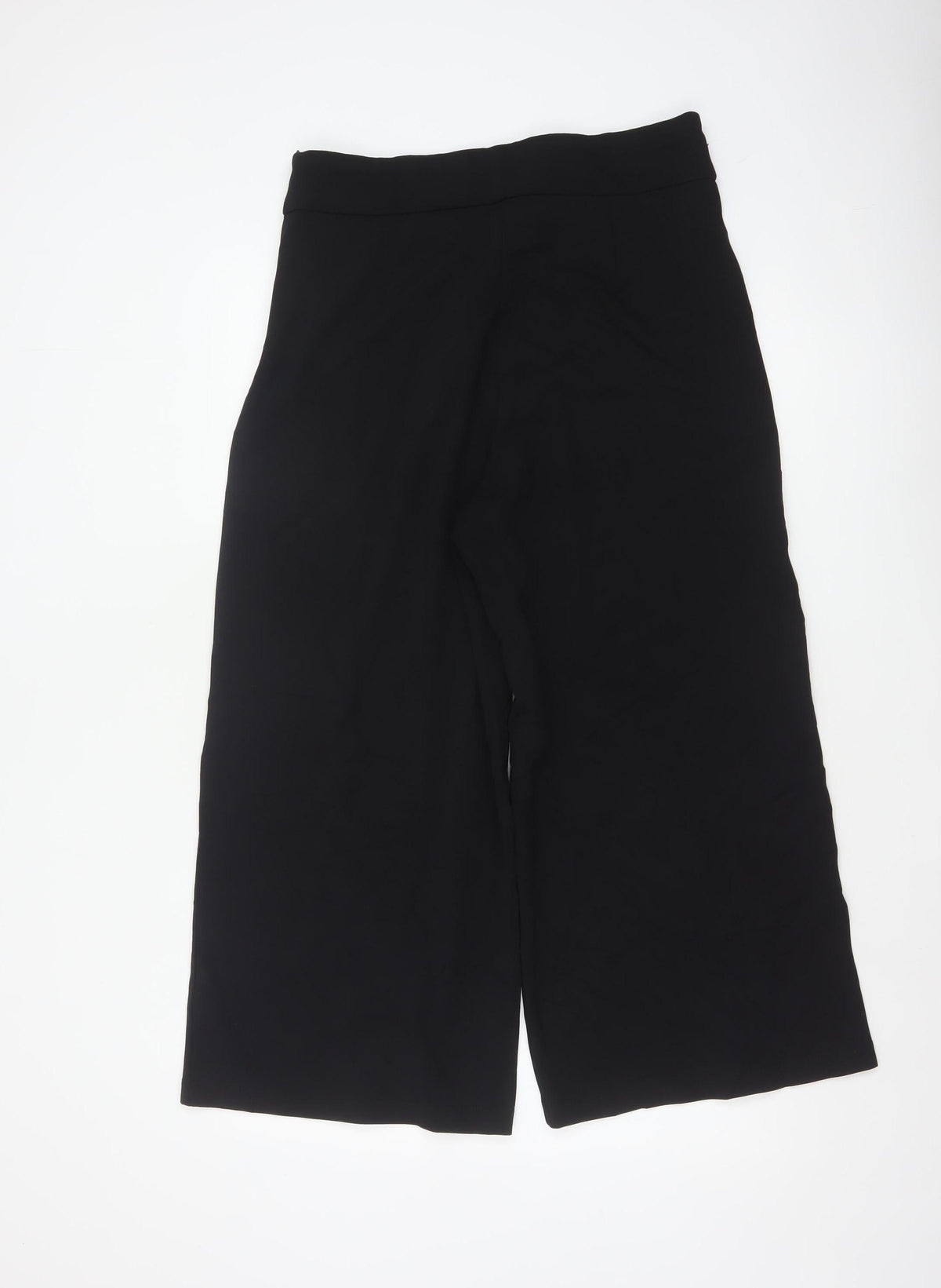 Sosandar Women's Black UK 14 Cropped Wide-Leg High Rise Trousers