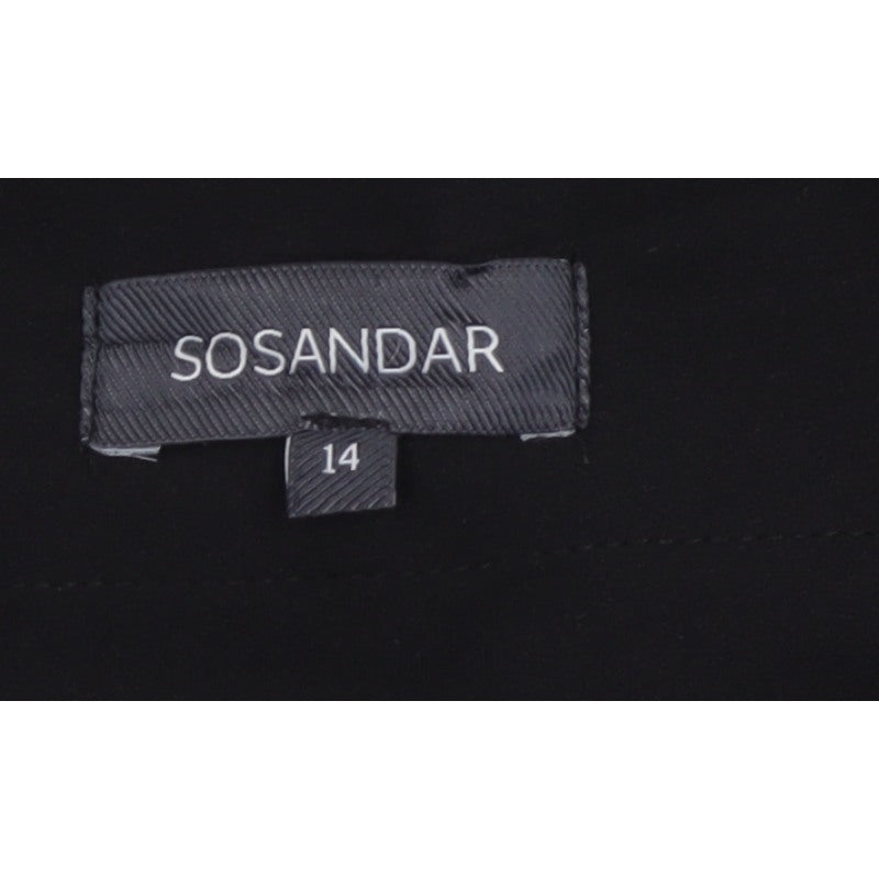 Sosandar Women's Black UK 14 Cropped Wide-Leg High Rise Trousers