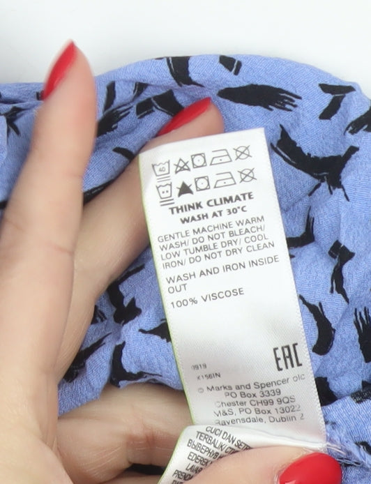 Marks and Spencer Women Blue Size 14 Midi Fit & Flare Bell Sleeve Dress
