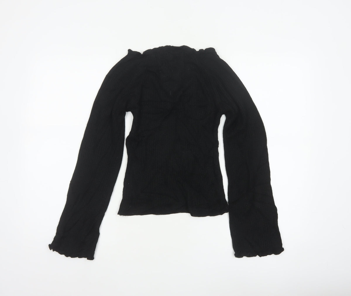 ASOS Design Women’s Black UK 10 Ribbed V-Neck Long Sleeve Jumper