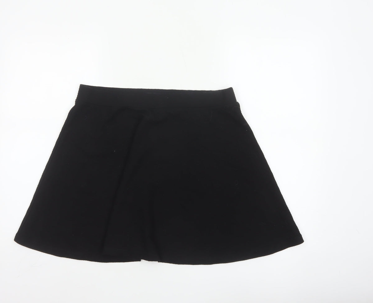 Superdry Women Black UK 14 A-Line Short Lined Skirt