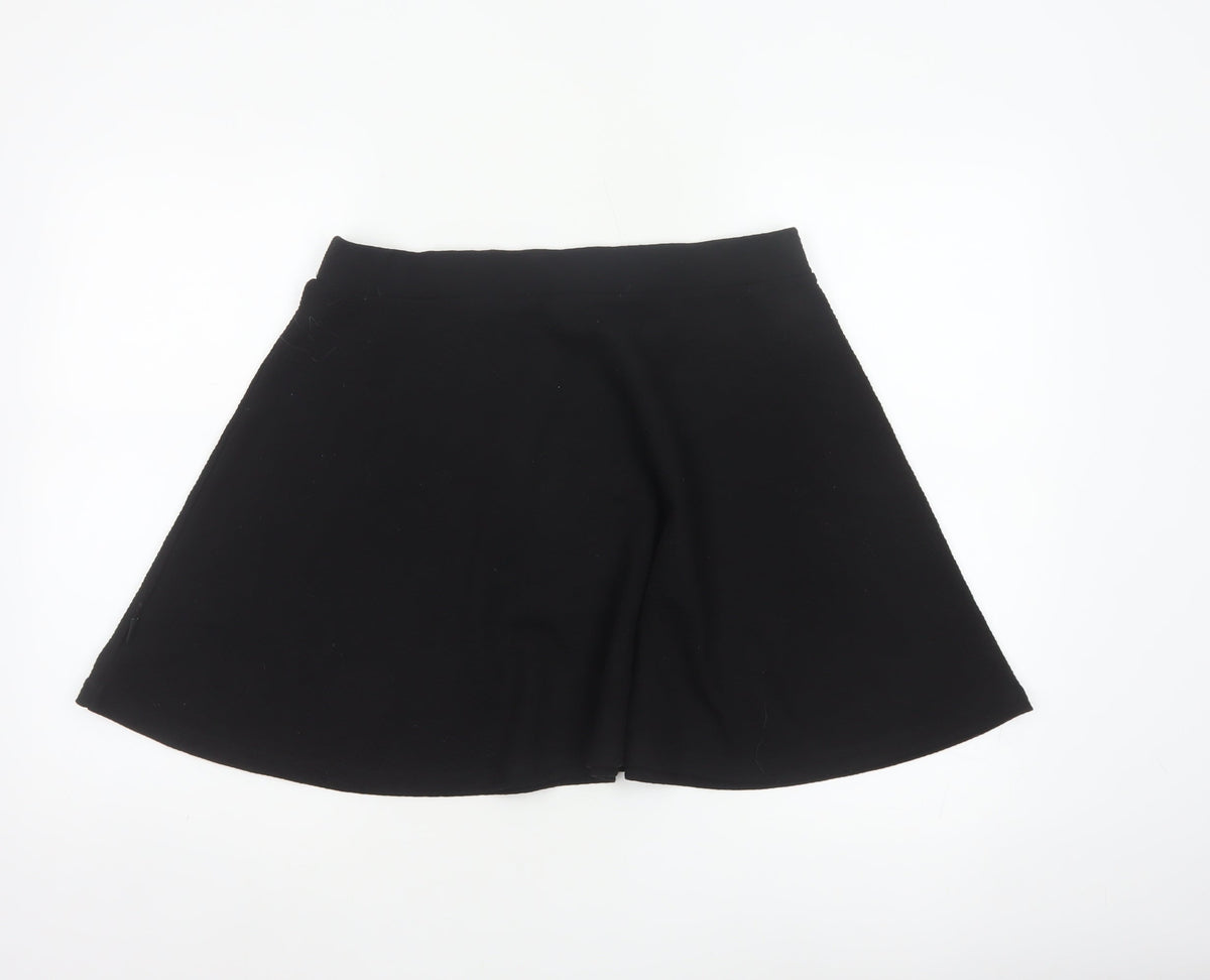 Superdry Women Black UK 14 A-Line Short Lined Skirt