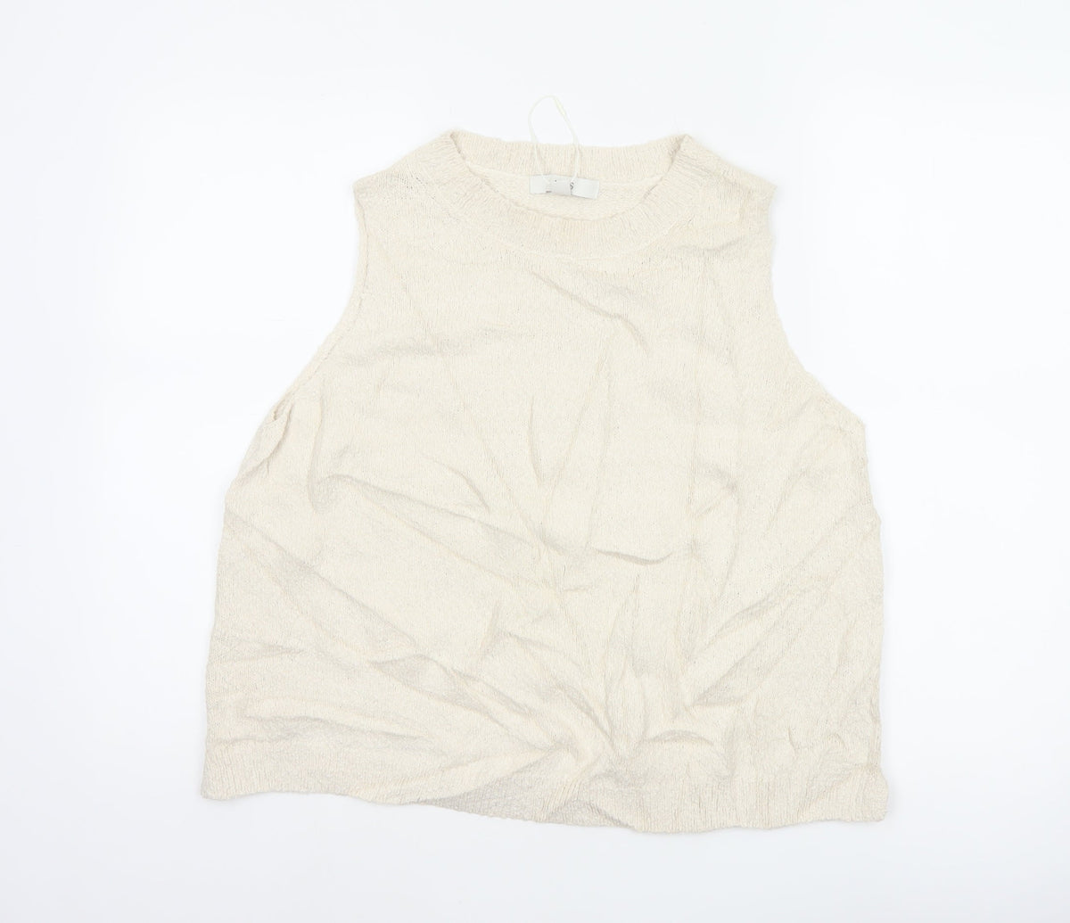 Marks & Spencer Women Ivory L Sleeveless Knit Cotton Tank Top