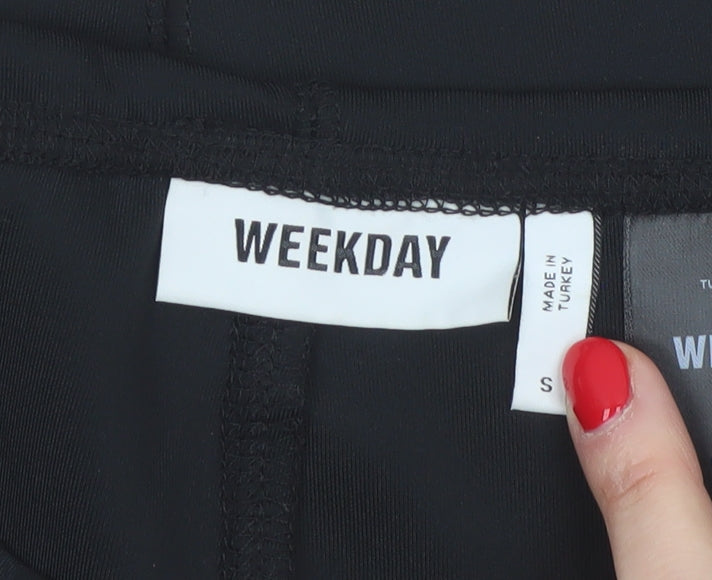 Weekday Women Black S Stretch Jersey Mini Pencil Skirt