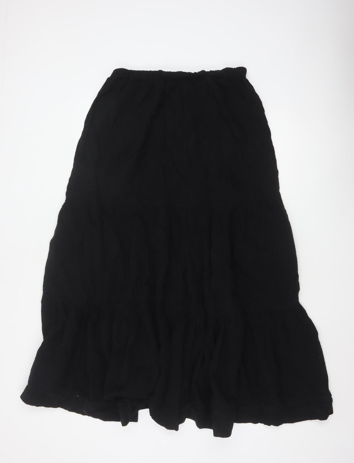 River Island Women Black UK 16 Long Peasant Tiered Cotton Skirt