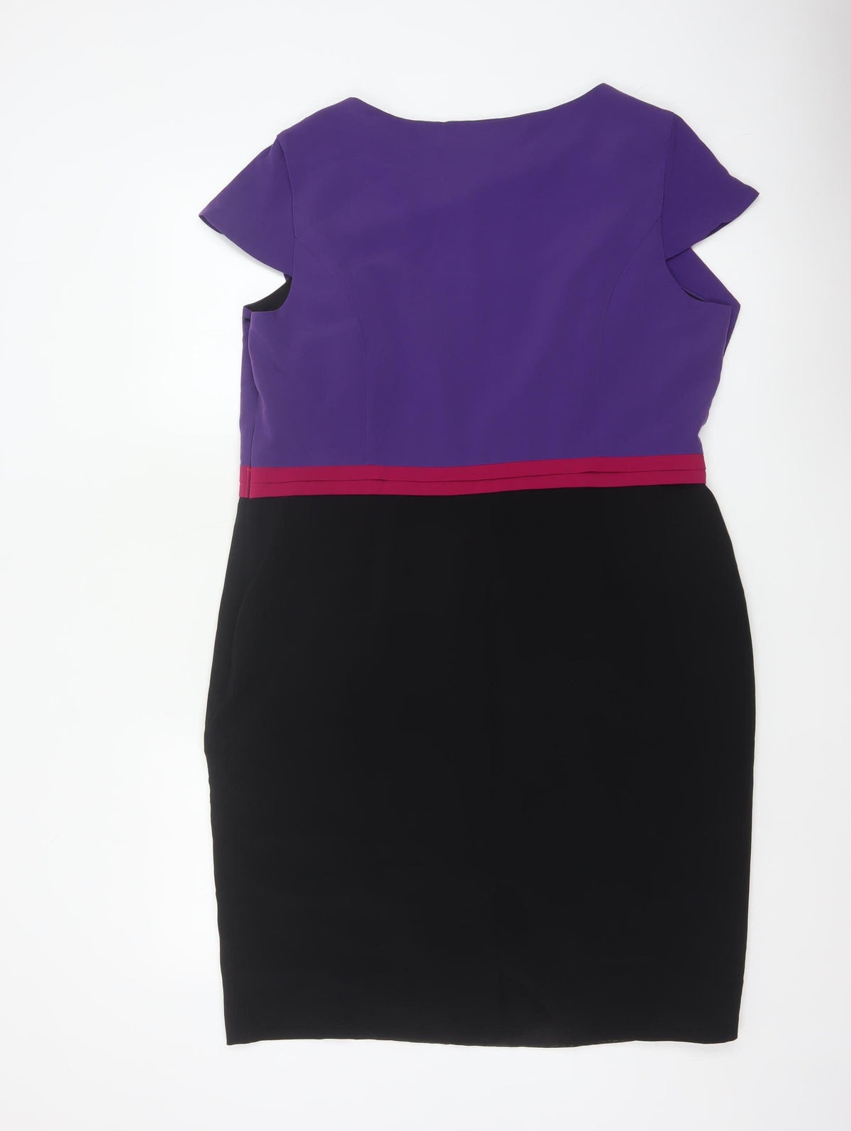 Per Una Women Multicoloured Size 18 Pencil Dress Ruffle Workwear