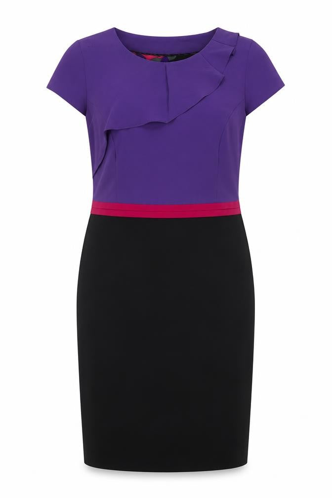 Per Una Women Multicoloured Size 18 Pencil Dress Ruffle Workwear