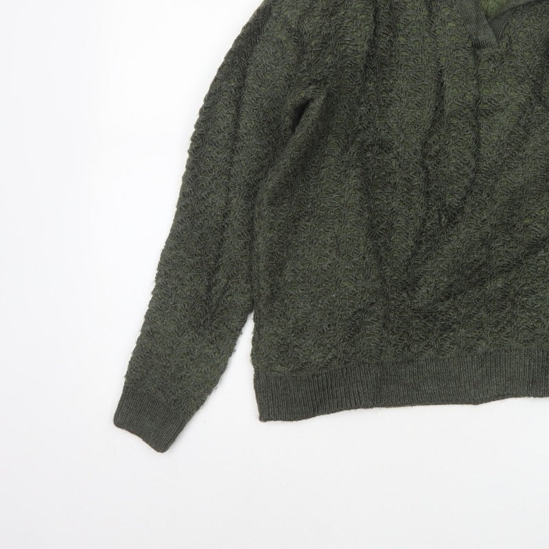 Marks & Spencer Women Green S Chunky Knit Cowl Neck Jumper