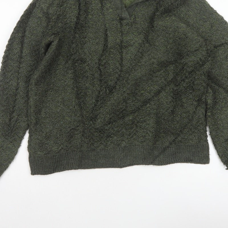 Marks & Spencer Women Green S Chunky Knit Cowl Neck Jumper