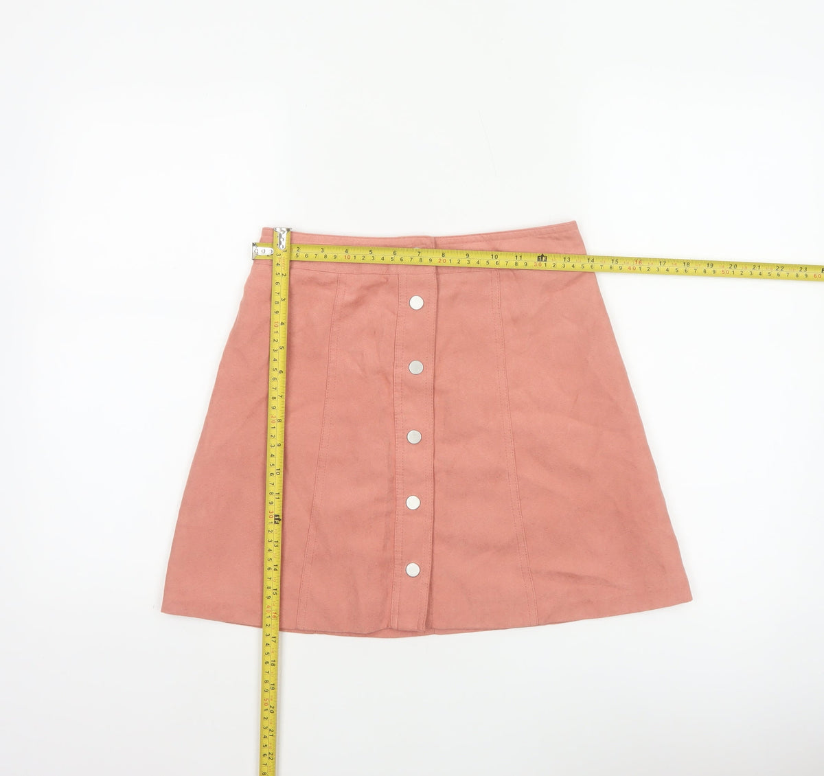 Divided H&M Women’s Pink UK 8 A-Line Button Front Mini Skirt