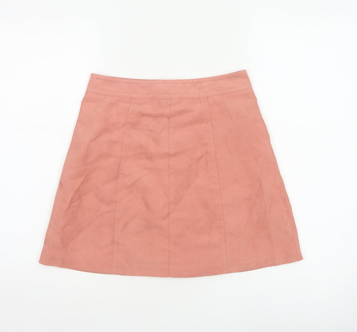 Divided H&M Women’s Pink UK 8 A-Line Button Front Mini Skirt