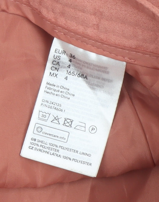 Divided H&M Women’s Pink UK 8 A-Line Button Front Mini Skirt