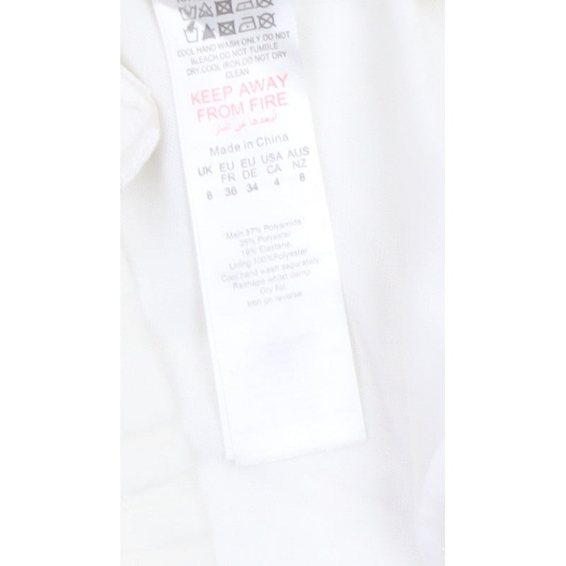PrettyLittleThing Women Ivory UK 8 Ruffle Wrap Mini Party Dress