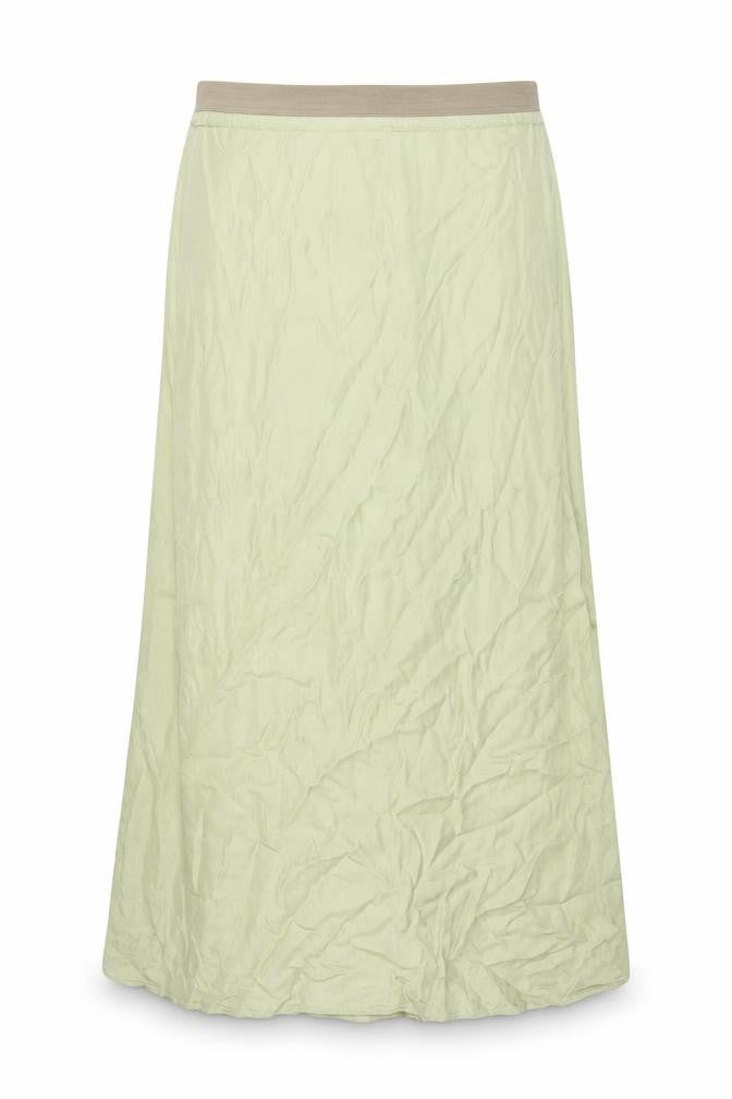 Stradivarius Women Green UK 12 Long Flare Viscose Elastic Waist Skirt