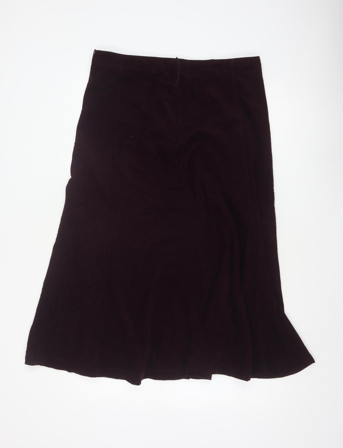 Marks & Spencer Women Purple UK 14 Long A-Line Cotton Velvet Skirt