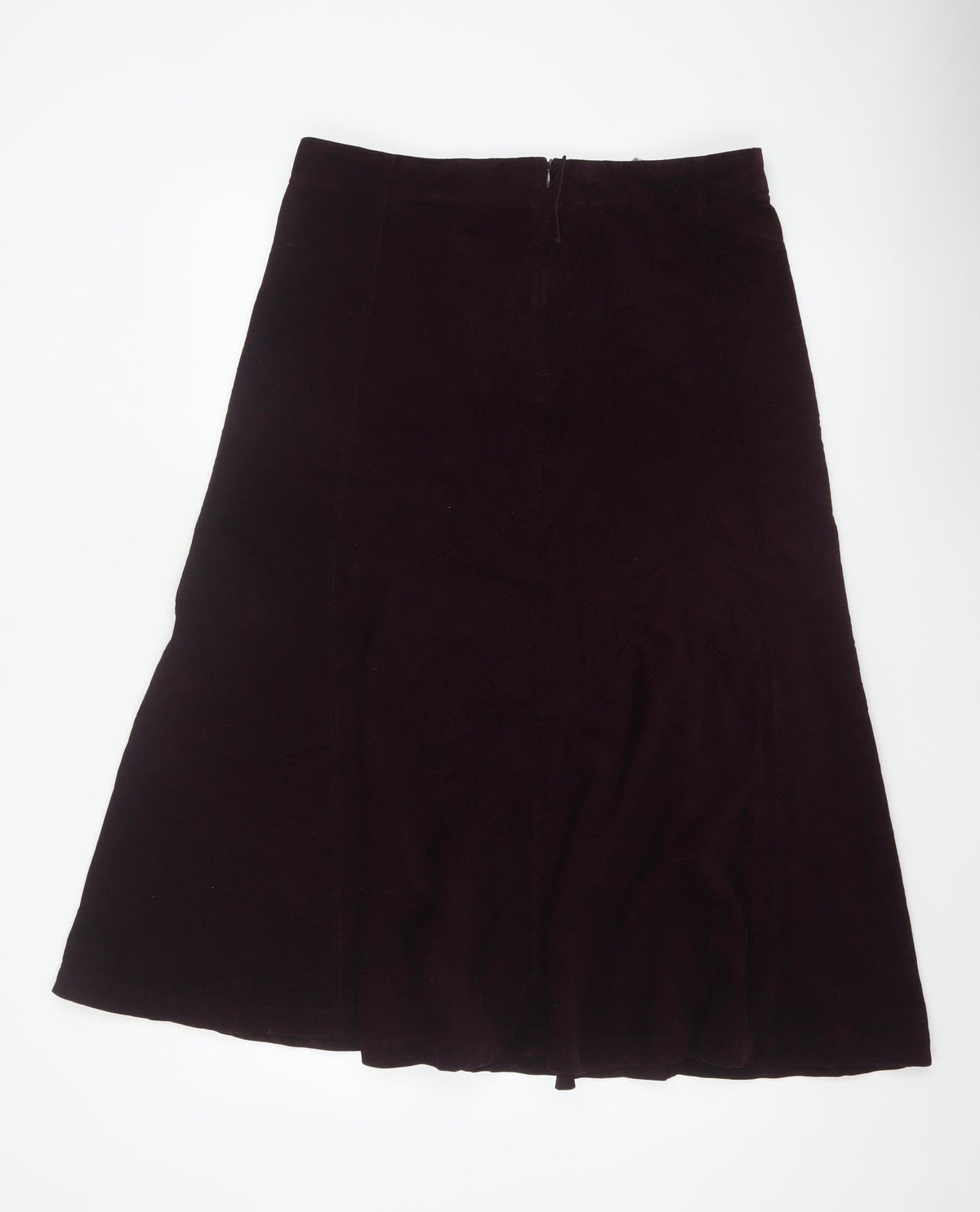 Marks & Spencer Women Purple UK 14 Long A-Line Cotton Velvet Skirt
