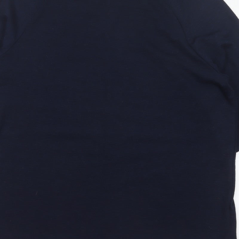 Bonmarché Women Blue UK 24 Relaxed 3/4 Sleeve Zip Blouse
