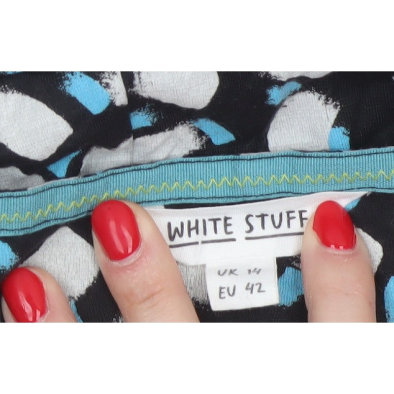 White Stuff Women Multicoloured UK 14 Geometric Fit & Flare Dress