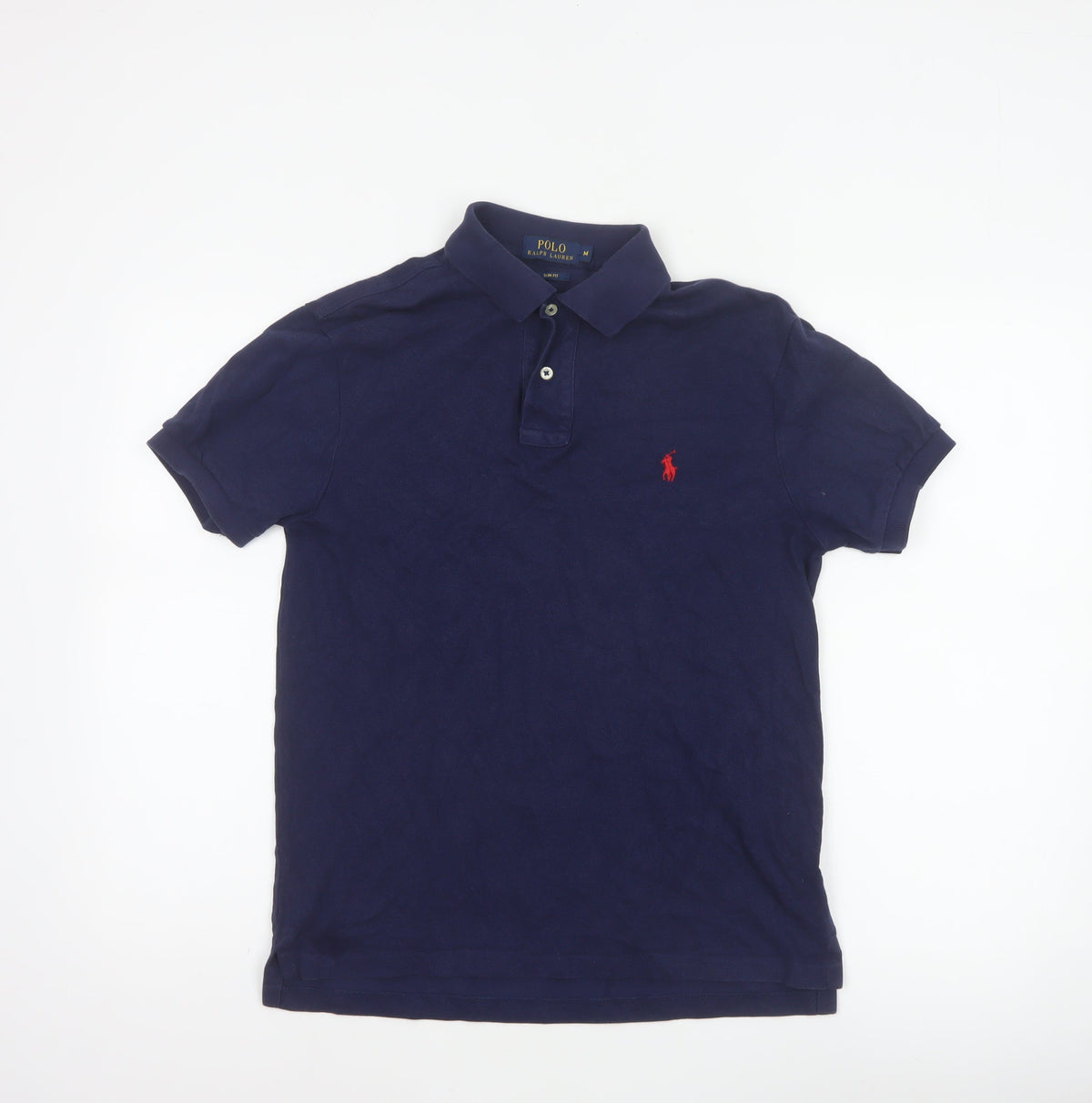 Polo Ralph Lauren Men’s Blue M Slim Fit Embroidered Logo Cotton Polo