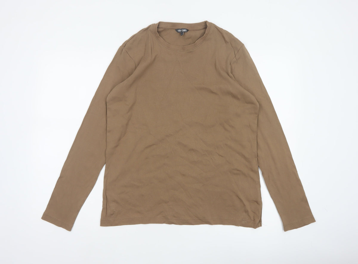 Cotton Traders Men’s Brown L Cotton Crew Neck Long Sleeve Jersey Top