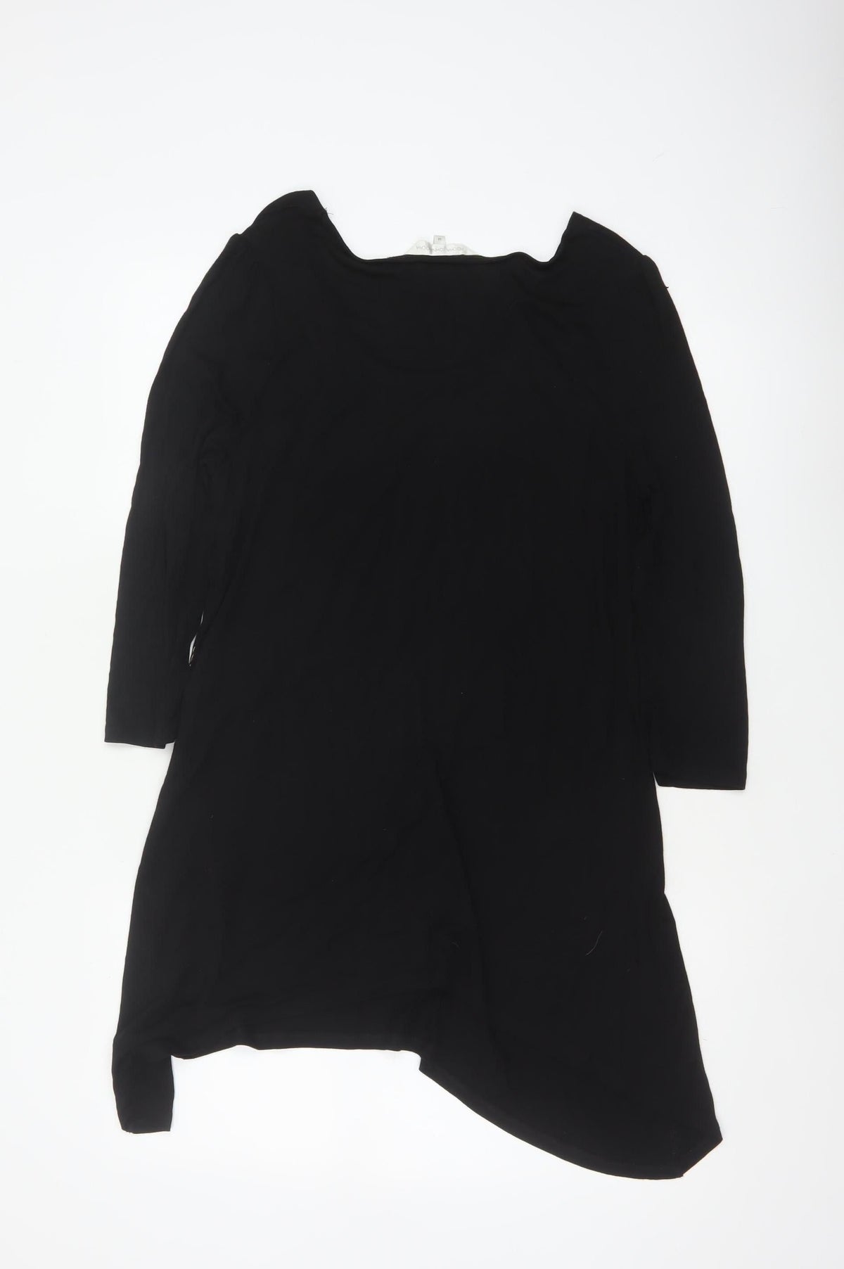 Rocha John Rocha Women Black Size 14 Floral Sequin Asymmetric Tunic Top