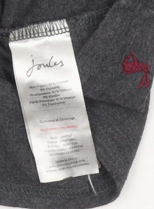 Joules Women Grey Marl UK 10 Fit & Flare Cowl Neck Long Sleeve Dress
