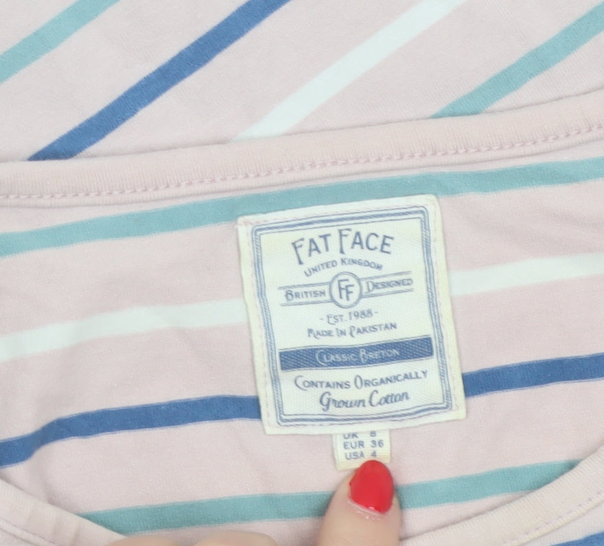 Fat Face Women’s Multicoloured Stripe UK 8 Classic Long Sleeve T-Shirt