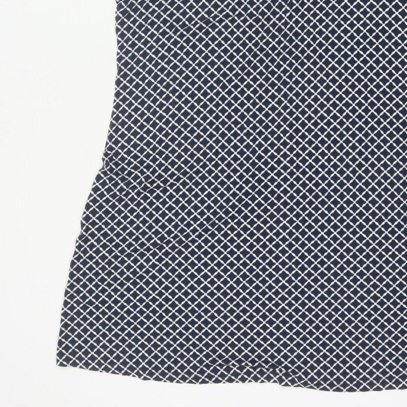 Marks and Spencer Women Blue Geometric Shift Dress Size 22 Short Sleeve