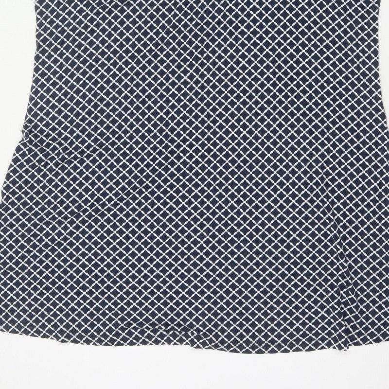 Marks and Spencer Women Blue Geometric Shift Dress Size 22 Short Sleeve