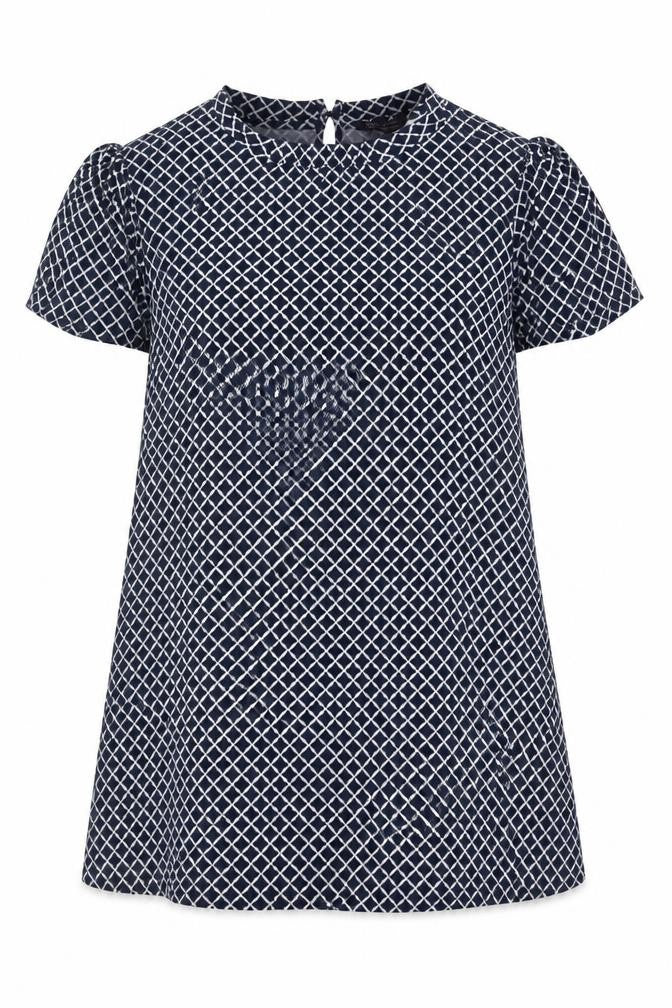 Marks and Spencer Women Blue Geometric Shift Dress Size 22 Short Sleeve