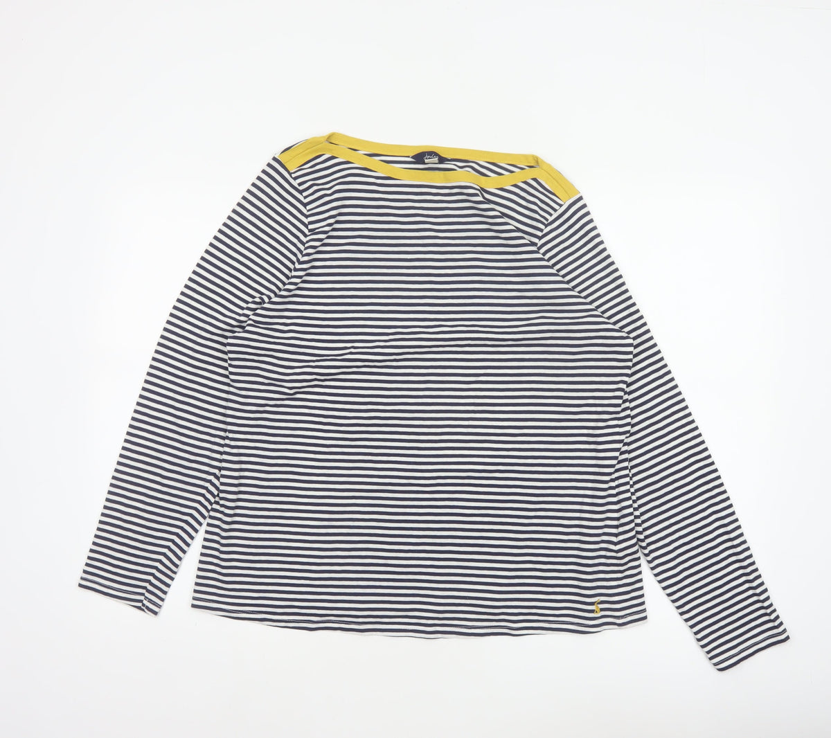 Joules Women Multicoloured UK 16 Striped Boat Neck Long Sleeve Jersey Top